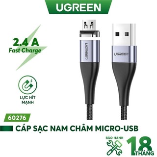 Cáp sạc nhanh nam châm UGREEN 60276 Đầu Micro USB - Sạc nhanh dòng 2.4A
