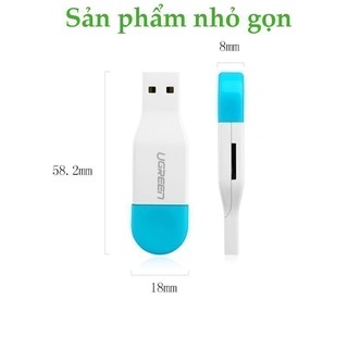 Đầu đọc thẻ TF/Micro-SD 2 cổng USB + OTG tốc độ lên đến 480Mbps UGREEN 30358