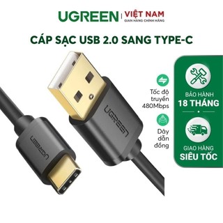 Dây cáp sạc và truyền dữ liệu USB 2.0 sang USB Type-C 0.25-3m UGREEN US141