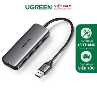 Bộ chia USB 3.0 ra 4 cổng UGREEN 50768 vỏ nhôm 15cm hỗ trợ đọc ổ cứng HDD, SSD lên tới 6TB