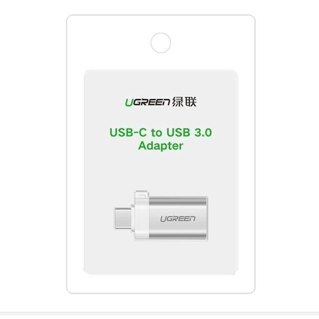 Đầu chuyển đổi cổng USB 3.0 sang Type C đực UGREEN US270 | Hỗ trợ OTG | Có dây gắn móc treo chìa khóa| Bảo Hành 18 Tháng | BigBuy360 - bigbuy360.vn
