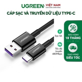 Cáp sạc Type C UGREEN US253 | Sạc nhanh dòng 5A | Truyền dữ liệu tốc độ cao |Bảo hành 18 tháng 1 đổi 1