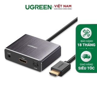 Bộ chuyển hdmi sang hdmi có 2 cổng ra âm thanh quang s/pdif và 3.5mm ugreen 40281