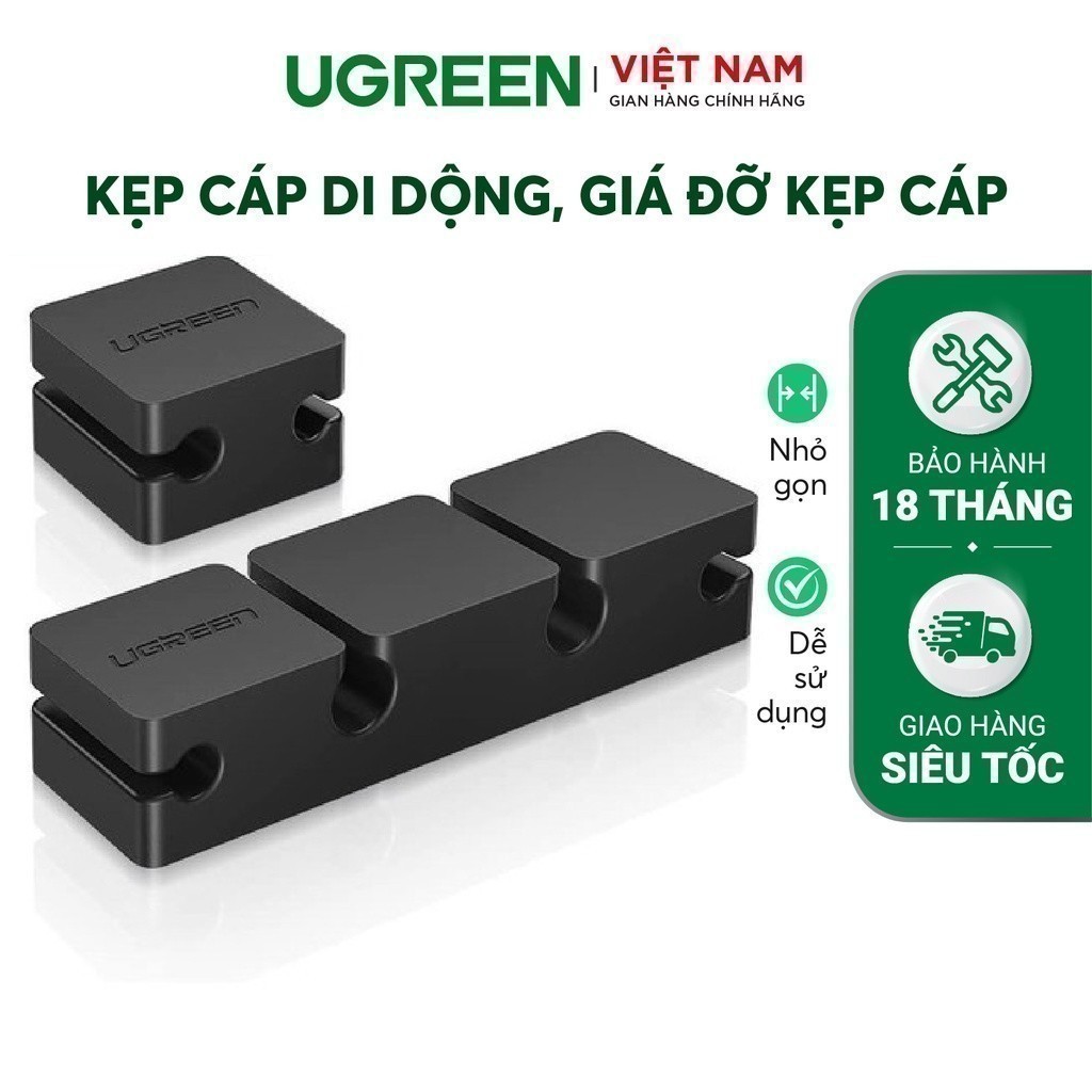 Kẹp cáp di động UGREEN 70585 Chất liệu silicon cao cấp - gọn không gian (3+1 Combination) - Bảo hành 1 8 tháng 1 đổi 1