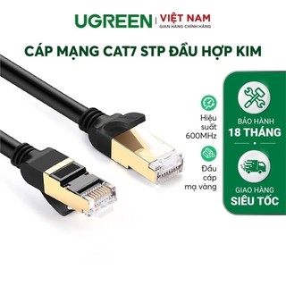 Cáp mạng CAT7 STP UGREEN NW107 | Dạng tròn, dài từ 25-30m |  2 đầu đúc bọc hợp kim - Bảo hành 18 tháng