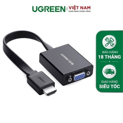 Cáp chuyển đổi HDMI sang VGA dây dẹt tích hợp cổng Audio 3.5mm + Micro USB UGREEN MM103