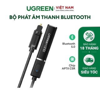 Thiết bị phát âm thanh UGREEN 50213 từ cổng optical quang sang Bluetooth 5.0 Hỗ trợ aptX/A2DP/ Phạm vi 10m
