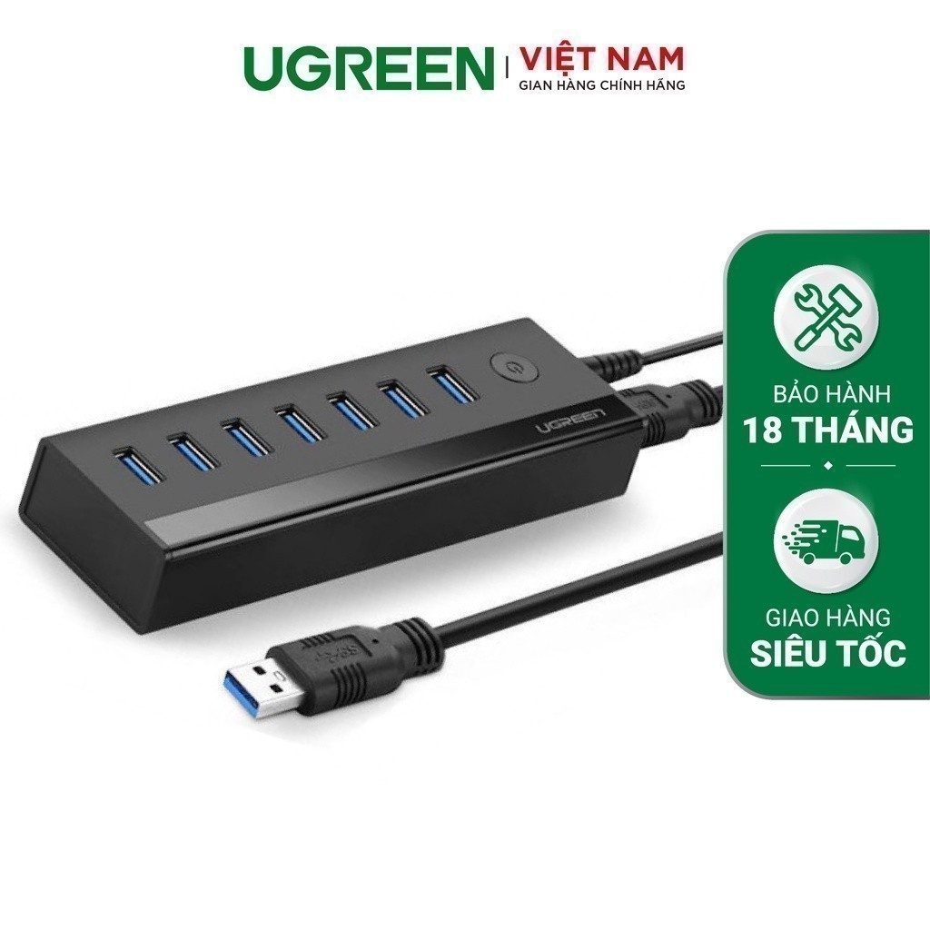 Bộ chia Hub USB 3.0 7 cổng UGREEN US219 - Chính hãng - Bảo hành 18 tháng 1 đổi 1 30845 40522