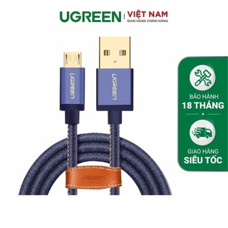 Cáp sạc và truyền dữ liệu USB 2.0 sang Micro USB 1-2m UGREEN US246 vỏ bọc da bò dòng 2A