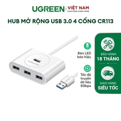 Hub USB 3.0 4 cổng tốc độ 5Gbps UGREEN CR113 - Chính hãng - Bảo hành 18 tháng 1 đổi 1 20282 20283