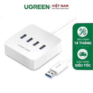 Bộ chia USB 3.0 ra 4 cổng hỗ trợ nguồn DC 5V/2A độ dài 0.5-1.5m UGREEN CR118