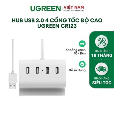 Hub USB 2.0 4 cổng tốc độ cao chính hãng UGREEN CR106 - Hàng phân phối chính hãng - Bảo hành 18 tháng 1 đổi 1  20270