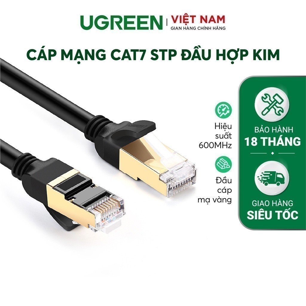 Cáp mạng CAT7 STP UGREEN NW107 NW149 Dài 0.5 - 25M | 2 đầu đúc bọc hợp kim | Bảo hành 18 tháng 1 đổi 1 - 11269 11270