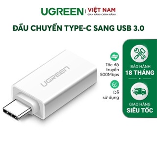 Đầu chuyển Type-C sang USB 3.0 Ugreen US173 | Hỗ trợ sạc và truyền dữ liệu | Tương thích ngược| Bảo Hành 18 Tháng 1 Đổi1