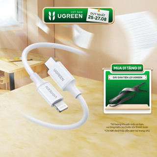 Cáp sạc USB C sang Lightning Ugreen US171 đạt chuẩn MFi 18W PD | Sạc nhanh | Tốc độ truyền 480Mbps | Bảo Hành 1 đổi 1 1