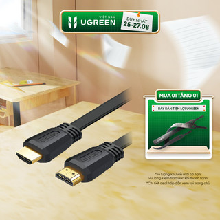 Cáp HDMI 2.0 Ugreen ED015 Dạng dây bẹt | Hỗ trợ độ phân giải 3D 4Kx2K 4096x2160p/30Hz | Bảo Hành 1 đổi 1 18 Tháng |