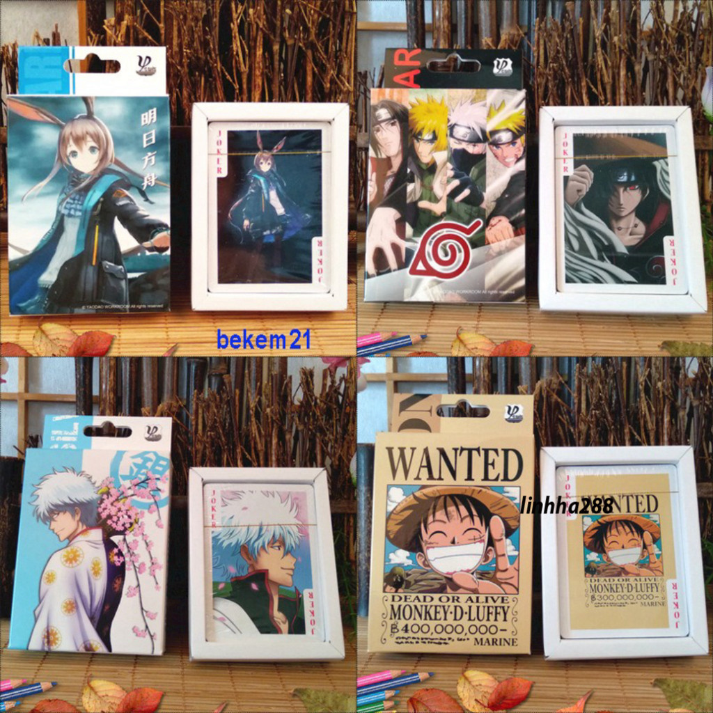 Bộ Bài Tây Tú Lơ Khơ 54 Lá In Hình One Piece, Naruto, Dragon Ball