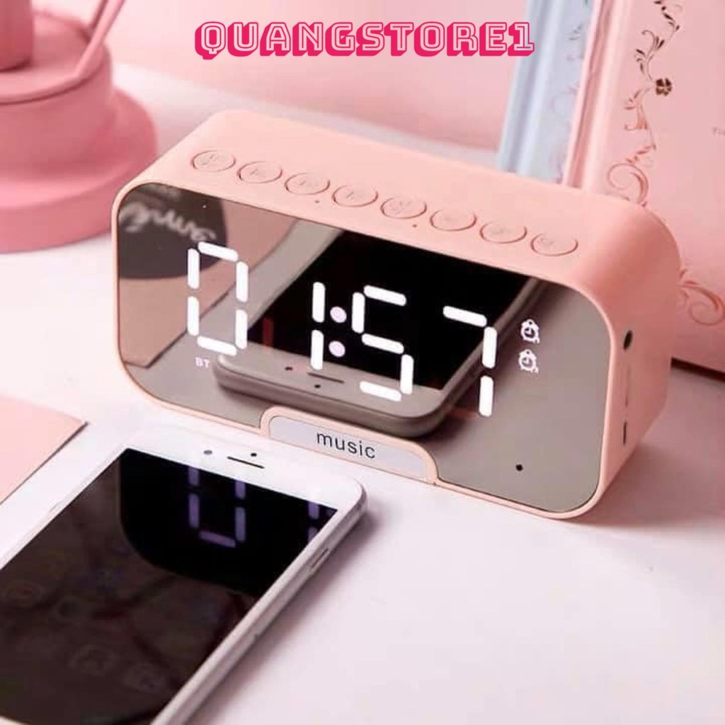 Loa bluetooth mini kèm đồng hồ báo thức