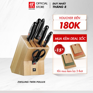 Bộ dao kéo hộp gỗ 7 món cao cấp ZWILLING Twin Pollux - bằng thép không gỉ cao cấp, màu gỗ sáng
