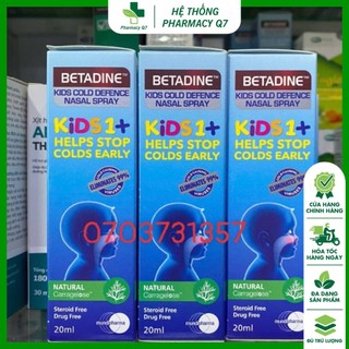 NEW: Betadin Cold Defence Betadine _ Spray_Kids Nasal XỊT MŨI TRẺ EM TỪ 1 TUỔI VÀ NGƯỜI LỚN Date Mới