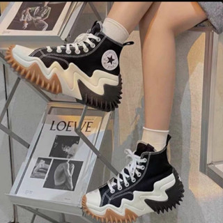 Giày CV Run Star Motion blackgum honey, giày CVS Run motion đen, trắng cao cổ đế răng cưa cao cấp full size nam nữ