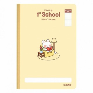   Combo 5 cuốn  Vở 4 ô ly may dán gáy 1st School KLONG B5 200 trang 100 76; MS: 062 . 