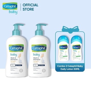 Combo 2 sữa tắm gội cho bé Cetaphil Baby W&S with Organic Calendula 400ml/chai