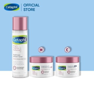 Combo sáng da Nước cân bằng 150ml+ Bộ đôi Kem dưỡng ẩm ngày và đêm 50g Cetaphil Bright Healthy Radiance