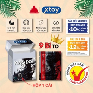Bao cao su bi XTOY KING DOT 9 bi lớn, bcs siêu gân gai, nhiều gel bôi trơn, hương chocolate, hộp 1 chiếc bcs
