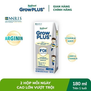 Thùng 24 hộp sữa bột pha sẵn nutifood sweden growplus+ cao lớn vượt trội hộp 180 ml