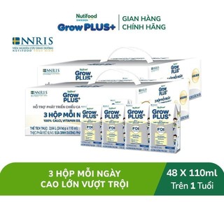 Combo 2 thùng 24 hộp sữa bột pha sẵn nutifood sweden growplus+ cao lớn vượt trội hộp 110 ml