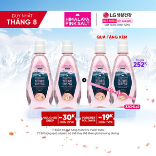 Bộ 2 Nước súc miệng Hương Hoa Bạc Hà chứa muối hồng Himalaya và Muối tre Bamboo Salt 320ml