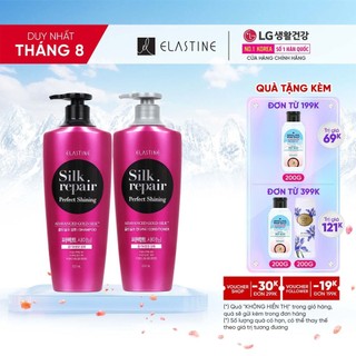 Bộ đôi gội xả chăm sóc tóc Elastine Silk Repair Perfect Shining Gold Silk