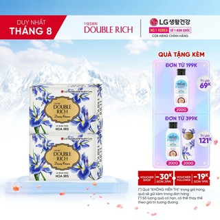Bộ 2 xà phòng thơm Double Rich hương hoa chiết xuất từ thiên nhiên Iris Soap 90g/xà phòng