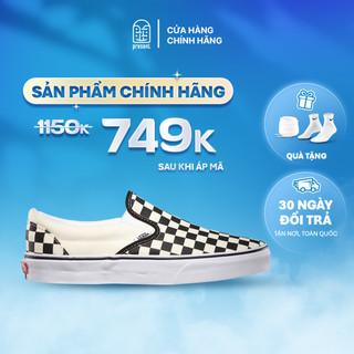 Giày sneaker Vans Checkerboard chính hãng cho nam nữ, Vans slip on Checkerboard real, fullbox Present Original Sneaker