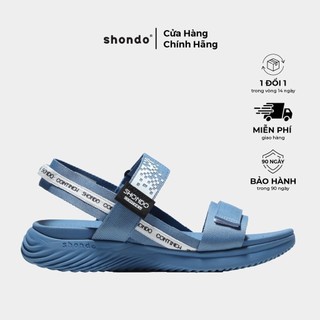  Giày Sandals Nam Nữ Shondo F7 Continew Full Xanh Coban F7N3333