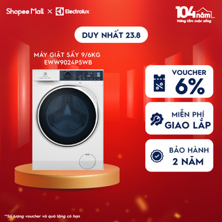 Máy giặt sấy electrolux 9/6kg ultimatecare 500-eww9024p5wb-diệt khuẩn tối ưu bằng hơi