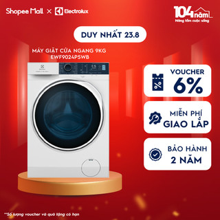 Livestream 8.8 Giao hàng miền Nam - Miễn phí giao lắp - Máy giặt cửa trước Electrolux 9kg EWF9024P5WB, sản xuất Thái Lan
