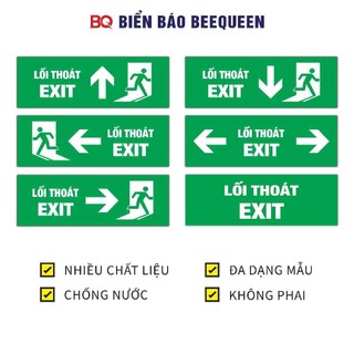 Tổng hợp các mẫu biển exit lối thoát hiểm hướng dẫn ra vào toà nhà văn phòng 10x30cm - biển báo beequeen