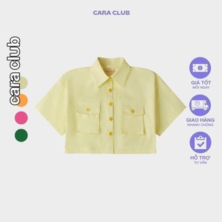 CARA Áo sơ mi nữ Topbox nhiều màu túi hộp cổ trụ chất liệu kate ý trẻ trung năng động thời thượng