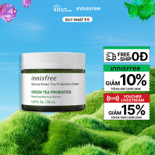 [Mã COSIF112 giảm 10% đơn 600K] Kem dưỡng ẩm Innisfree Derma Green Tea Probiotics Cream 50Ml
