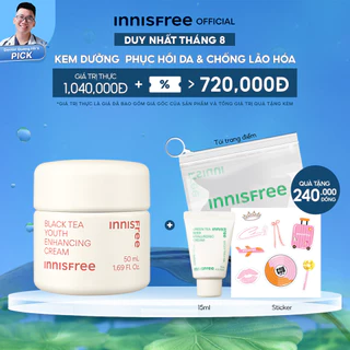 Kem dưỡng da ban đêm ngăn ngừa lão hóa từ trà đen innisfree Black Tea Enhancing Cream 50 mL