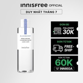 Nước tẩy trang cân bằng giữ ẩm da innisfree Blueberry Rebalancing Cleansing Water 200 mL
