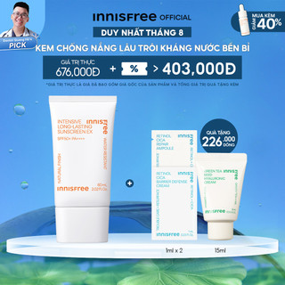 Kem chống nắng lâu trôi innisfree Intensive Long Lasting Sunscreen SPF50+ PA++++ 60ml