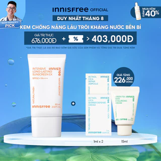 Kem chống nắng lâu trôi innisfree Intensive Long Lasting Sunscreen SPF50+ PA++++ 60ml