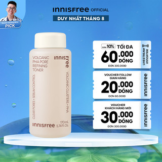 Nước cân bằng chăm sóc da từ tro núi lửa innisfree Volcanic PHA Pore Refining Toner 170ml