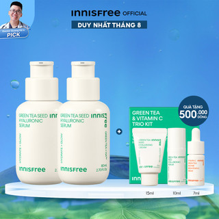 Bộ đôi Tinh chất dưỡng ẩm INNISFREE Green Tea Seed Hyaluronic Serum 80mL