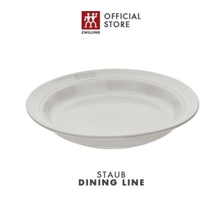 Đĩa sâu lòng STAUB bằng sứ 24cm, màu white truffle