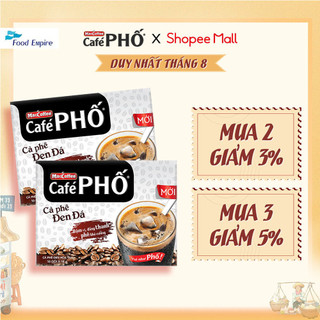 Combo 2 hộp Cà phê Phố Đen Đá - Maccoffee (hộp 10 gói x 16g)