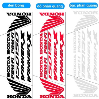 Bộ tem winnerx 10 món phản quang
